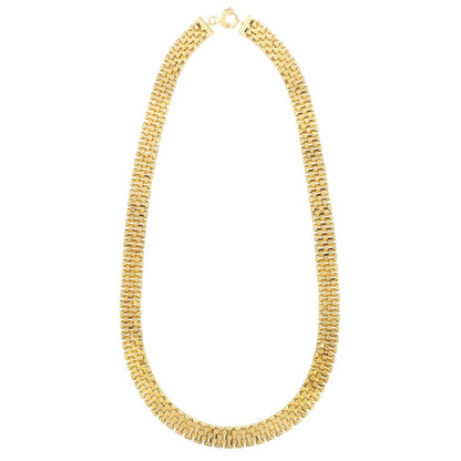 Gargantilla con eslabones de pantera facetados de oro amarillo de 14k