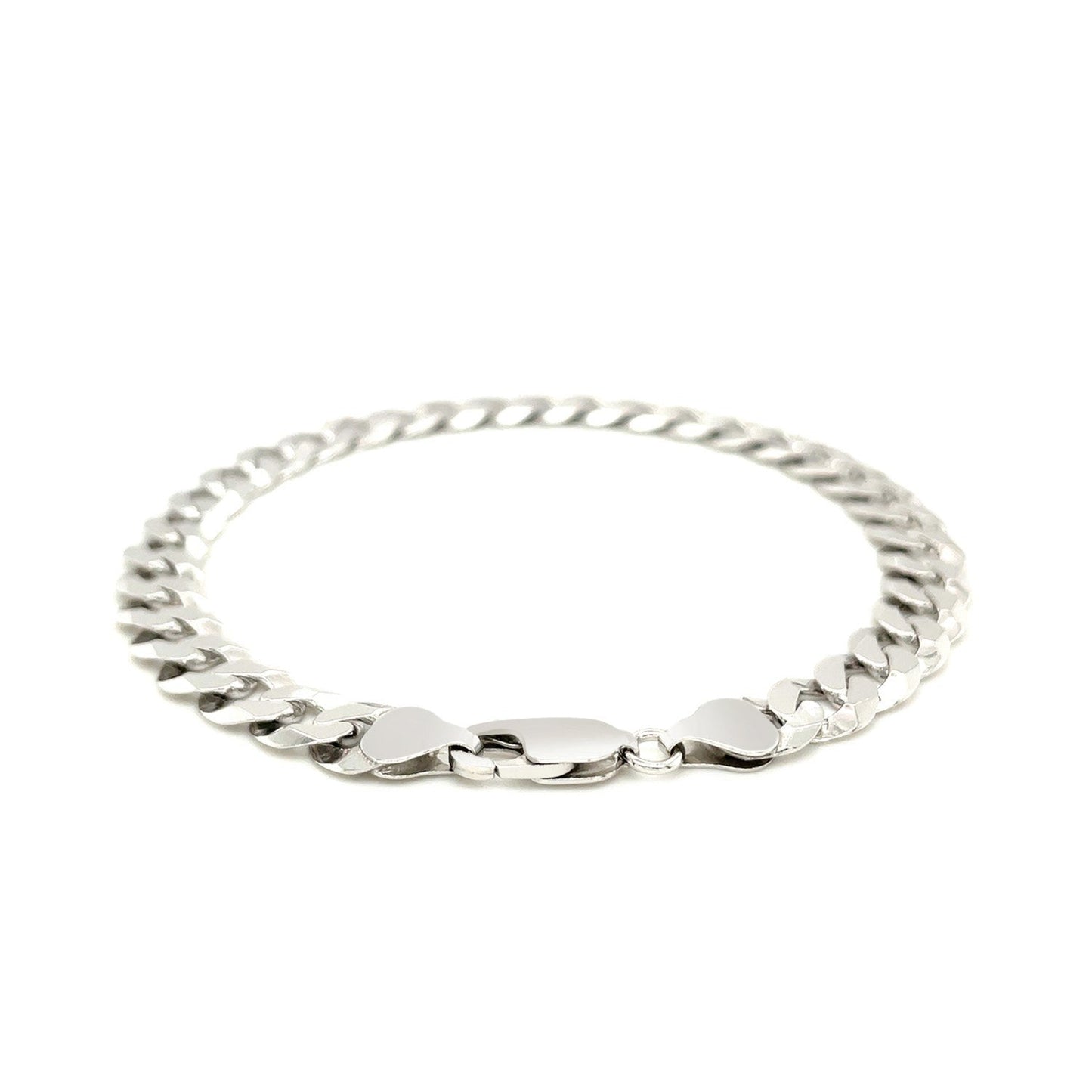 Pulsera estilo barbada de plata de ley rodiada de 7,9 mm