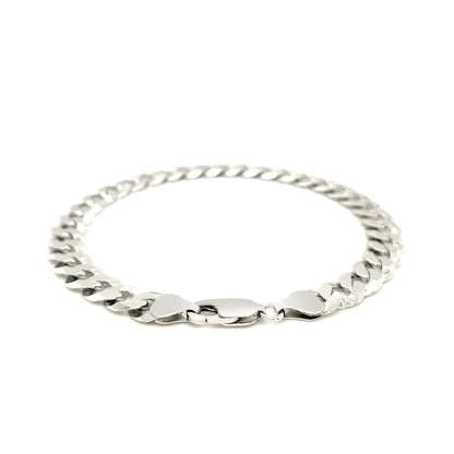 Pulsera estilo barbada de plata de ley rodiada de 7,9 mm