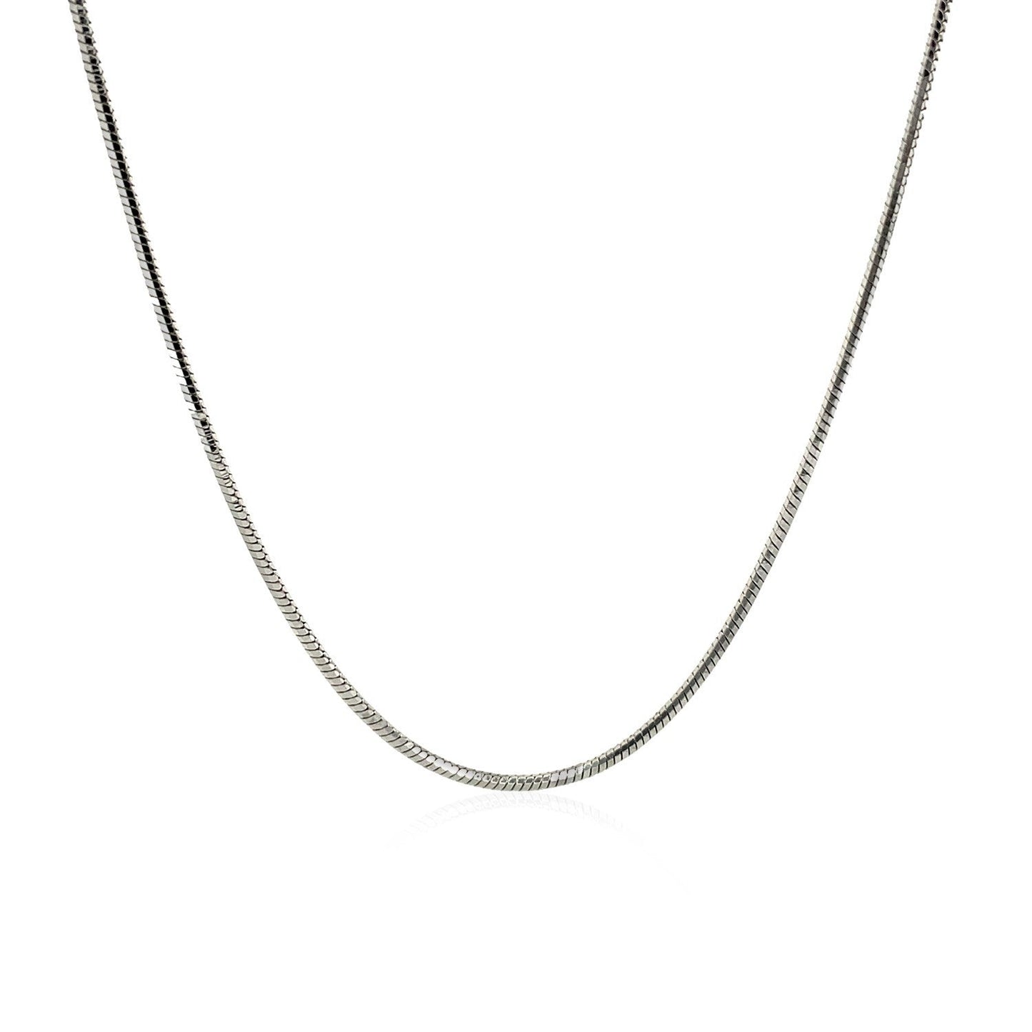 Cadena estilo serpiente de plata esterlina de 1,2 mm con baño de rodio