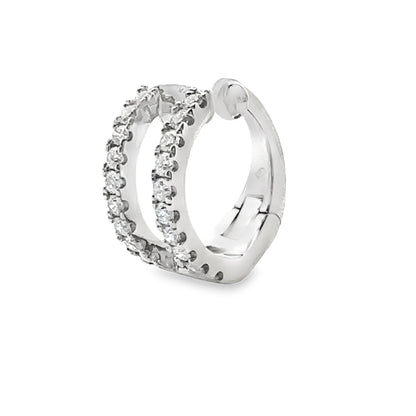 Arete de oro blanco de 14 K con diamante de 0,25 ct