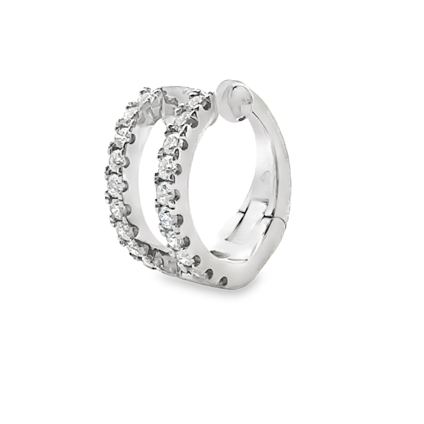 Arete de oro blanco de 14 K con diamante de 0,25 ct