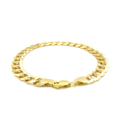 Pulsera Barbada Sólida de Oro Amarillo de 14k y 8.2mm