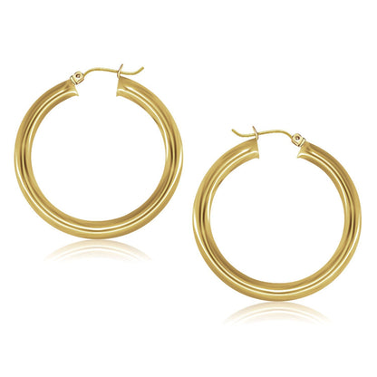 Pendientes de aro pulidos de oro amarillo de 14 quilates (40 mm)
