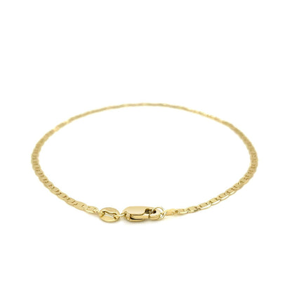 Tobillera de Eslabones Marineros de Oro Amarillo de 10k 1.7mm