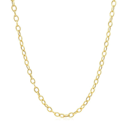 Cadena de oro amarillo de 14k de 2.5 mm con eslabones texturizados
