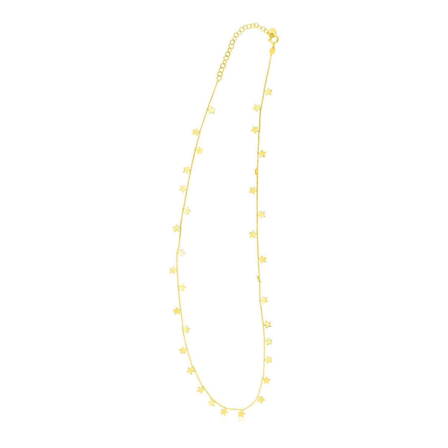 Cadena de oro amarillo de 14K con estrellas colgantes