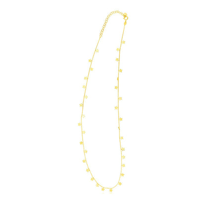 Cadena de oro amarillo de 14K con estrellas colgantes