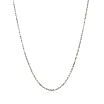 Cadena Ajustable de Palomitas de Maíz de Oro Blanco de 14k de 1.3 mm