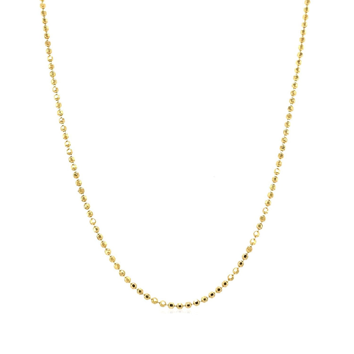 Cadena de Oro Amarillo de 14k con Cuentas Talladas de 1.2mm