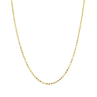 Cadena de Oro Amarillo de 14k con Cuentas Talladas de 1.2mm