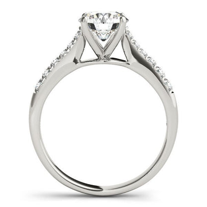 Anillo de compromiso de oro blanco de 14k con diamante de talla redonda (1 5/8 qt)