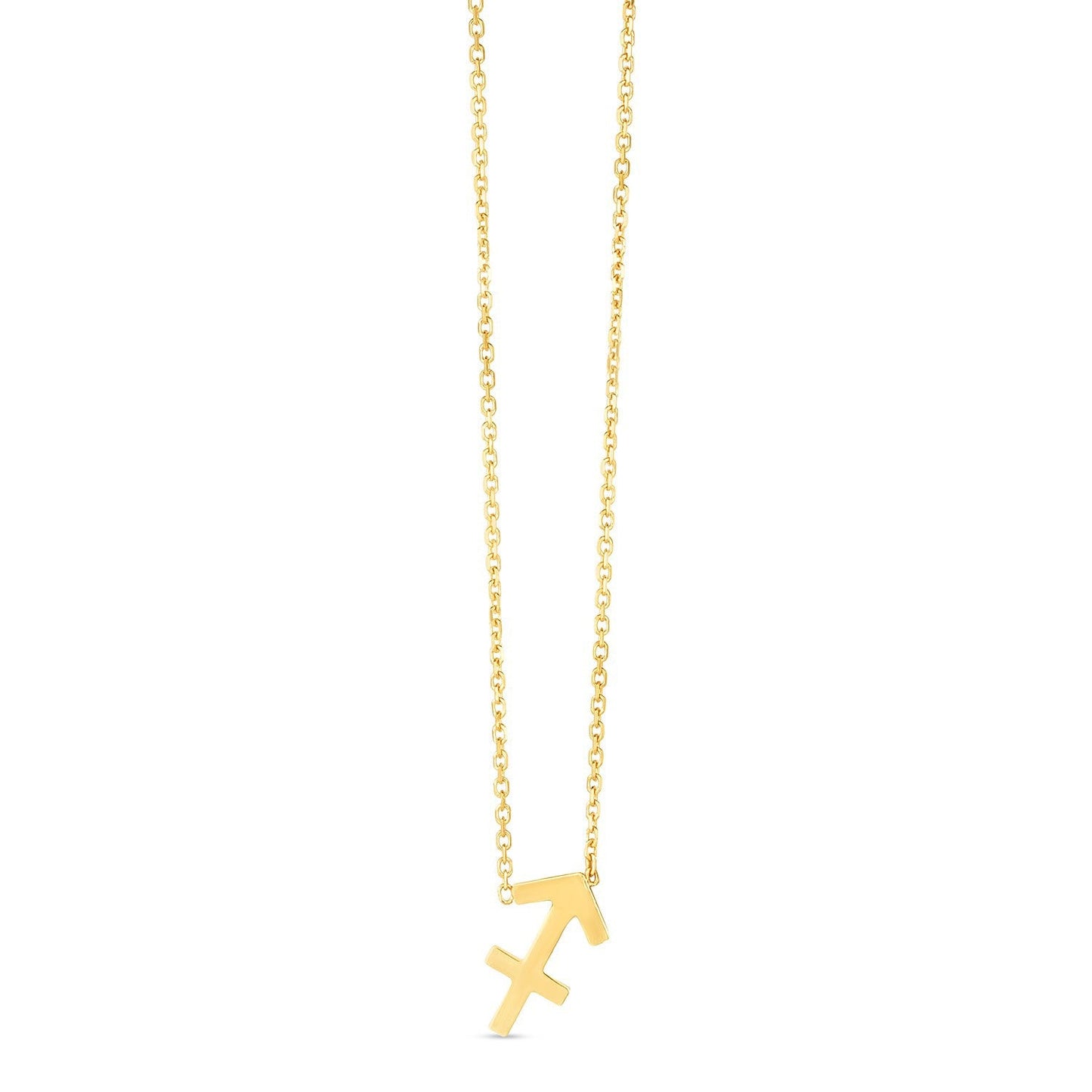 Collar de Sagitario de oro amarillo de 14 quilates