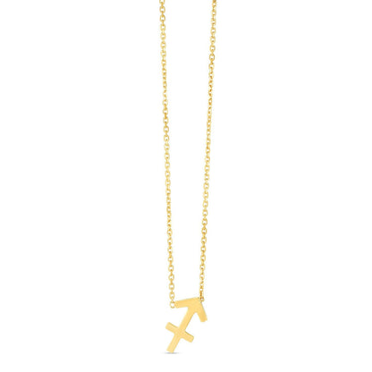 Collar de Sagitario de oro amarillo de 14 quilates