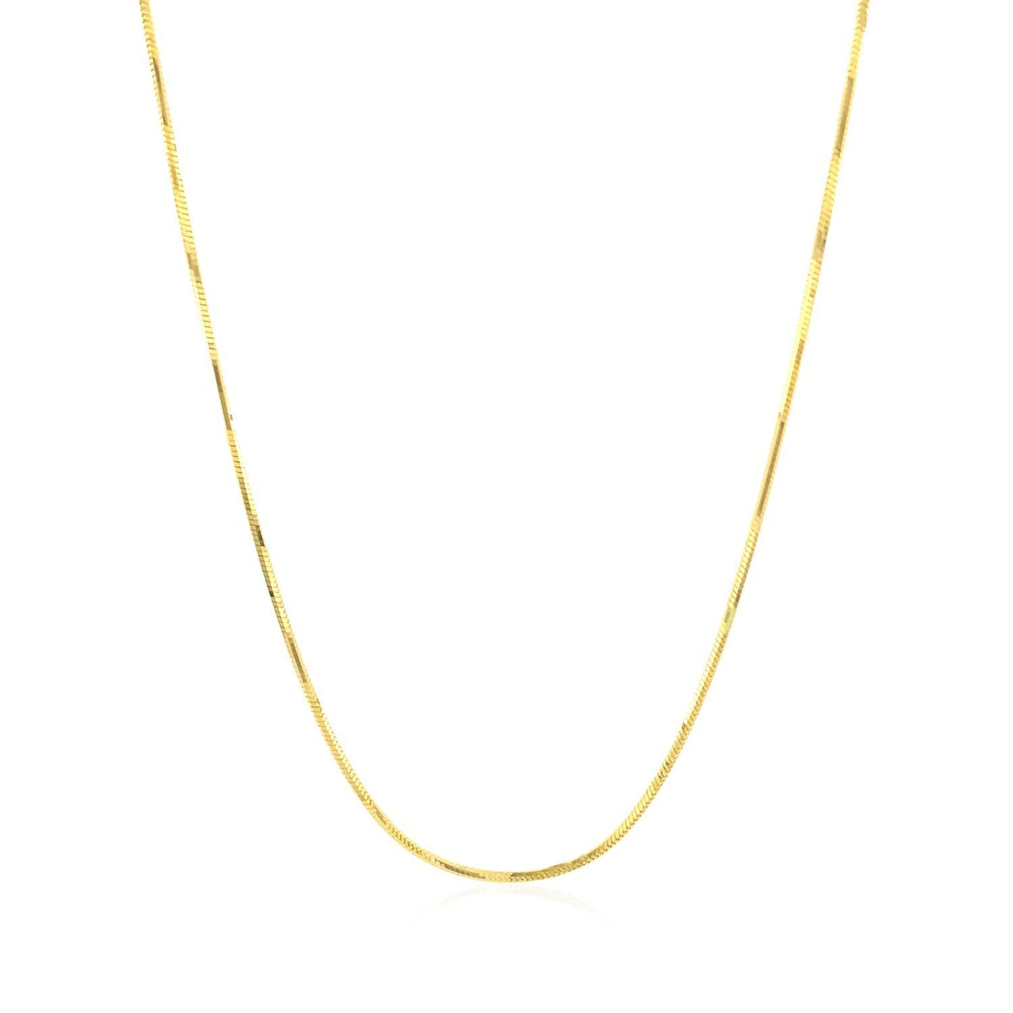 Cadena de serpiente octogonal brillante de oro amarillo de 14k de 0.8 mm