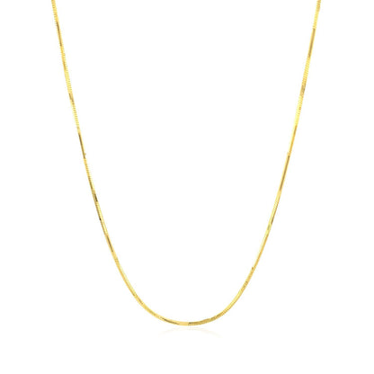 Cadena de serpiente octogonal brillante de oro amarillo de 14k de 0.8 mm
