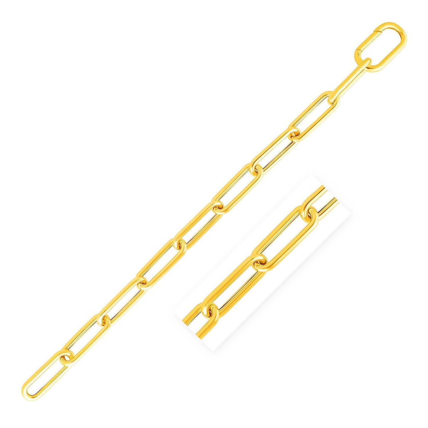 Cadena con eslabones planos de oro amarillo de 14k