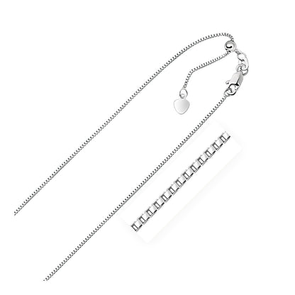 Cadena ajustable de oro blanco de 14k de 0.85 mm