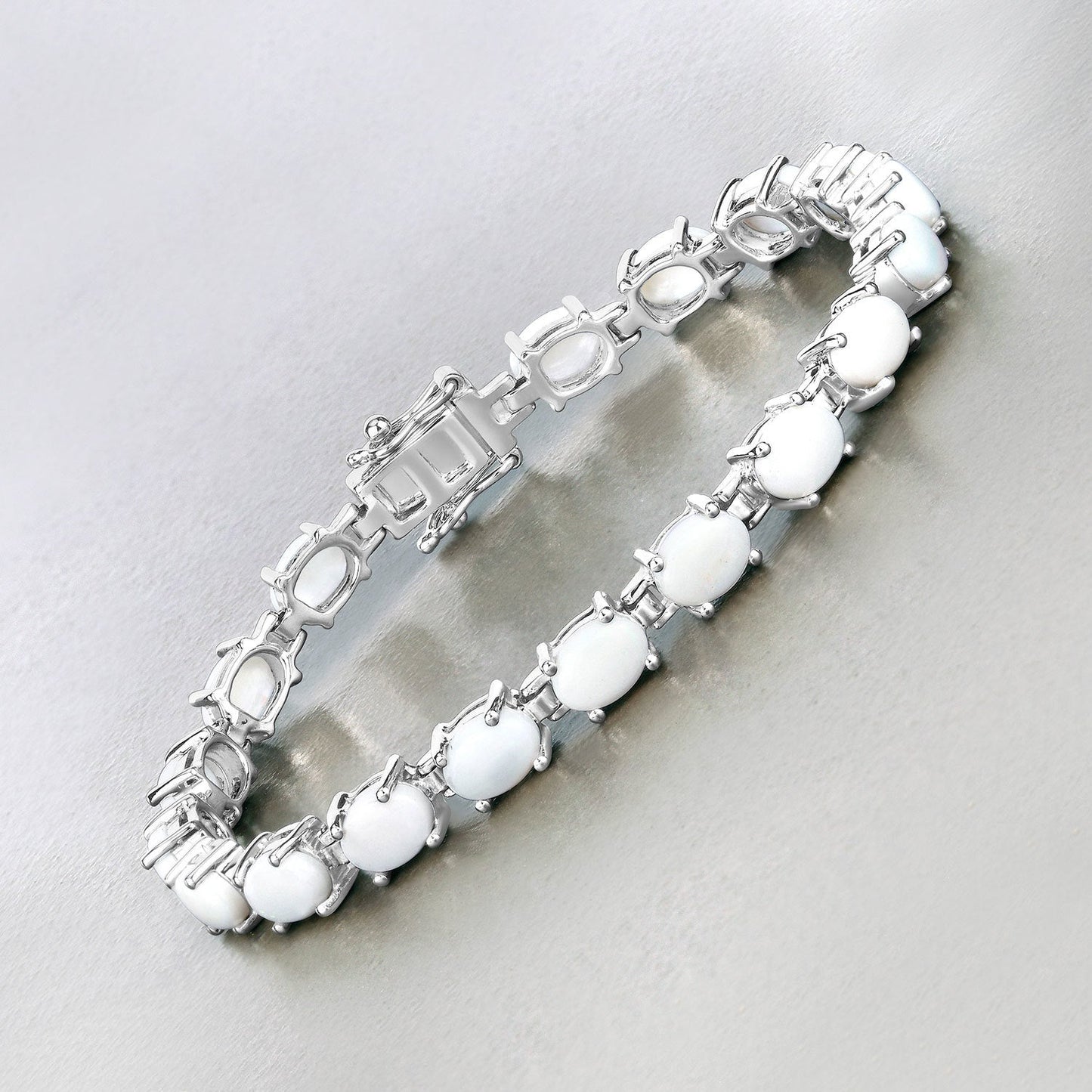 Pulsera de plata de ley .925 con ópalo auténtico de 10,26 quilates