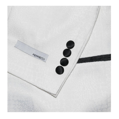 Ferrecci Ash All White Snake Skin Tuxedo Blazer