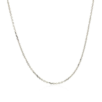 Cadena de eslabones de cable con corte de diamante de oro blanco de 14k y 1,1 mm