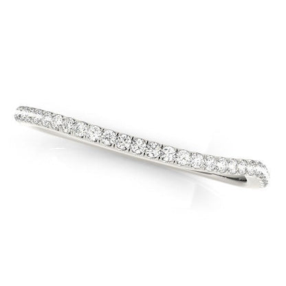 Anillo de boda curvo delgado con diamantes de oro blanco de 14k (1/10 cttw)