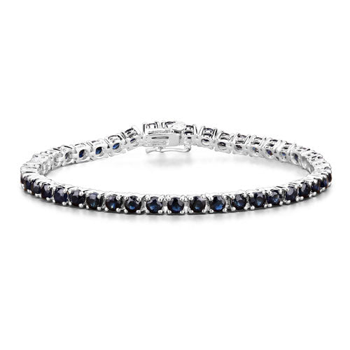 Brazalete de plata esterlina .925 con zafiro azul genuino de 8.36 quilates