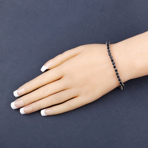 Brazalete de plata esterlina .925 con zafiro azul genuino de 8.36 quilates