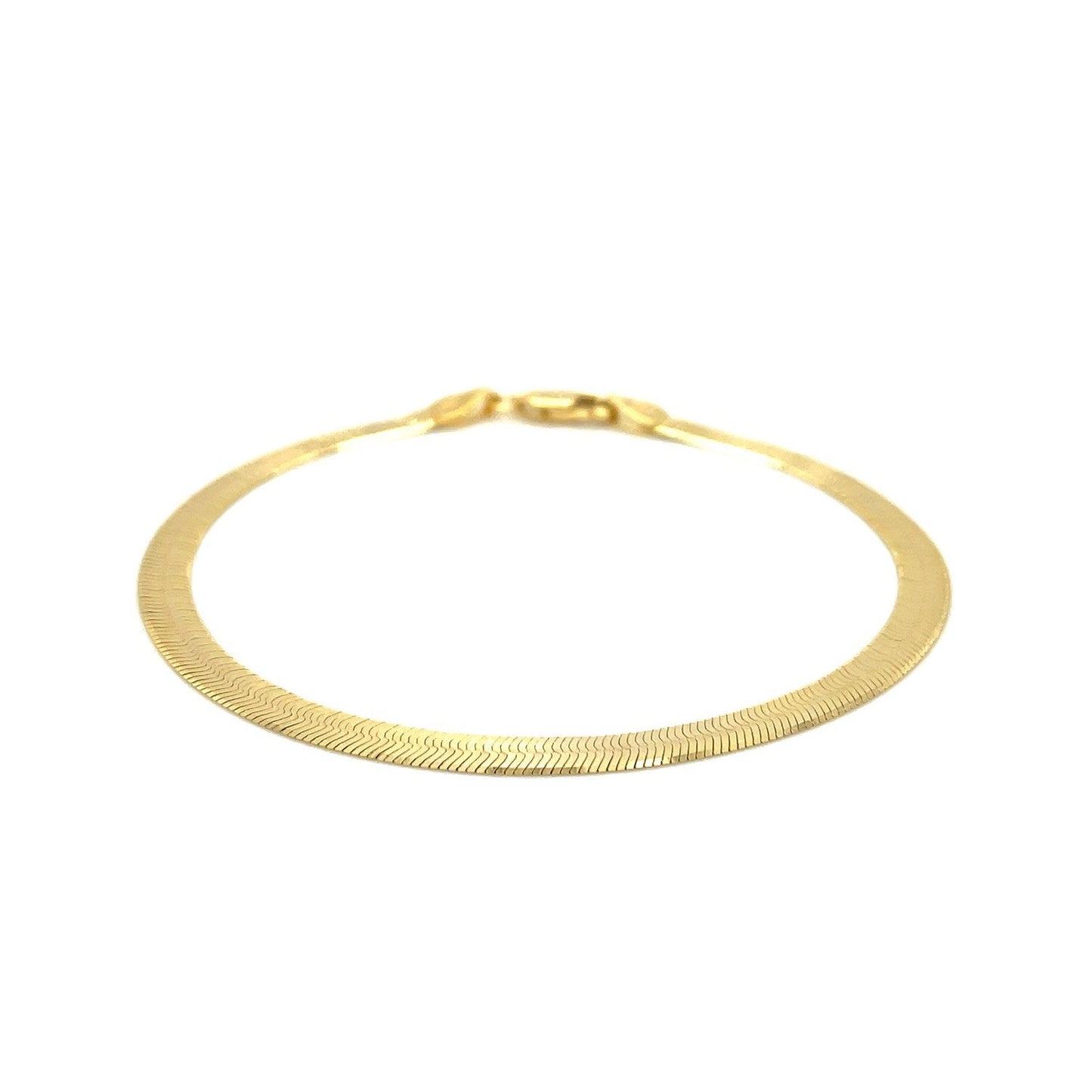 Pulsera cola de pez de oro amarillo de 14k súper flexible de 4,0 mm