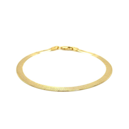 Pulsera cola de pez de oro amarillo de 14k súper flexible de 4,0 mm