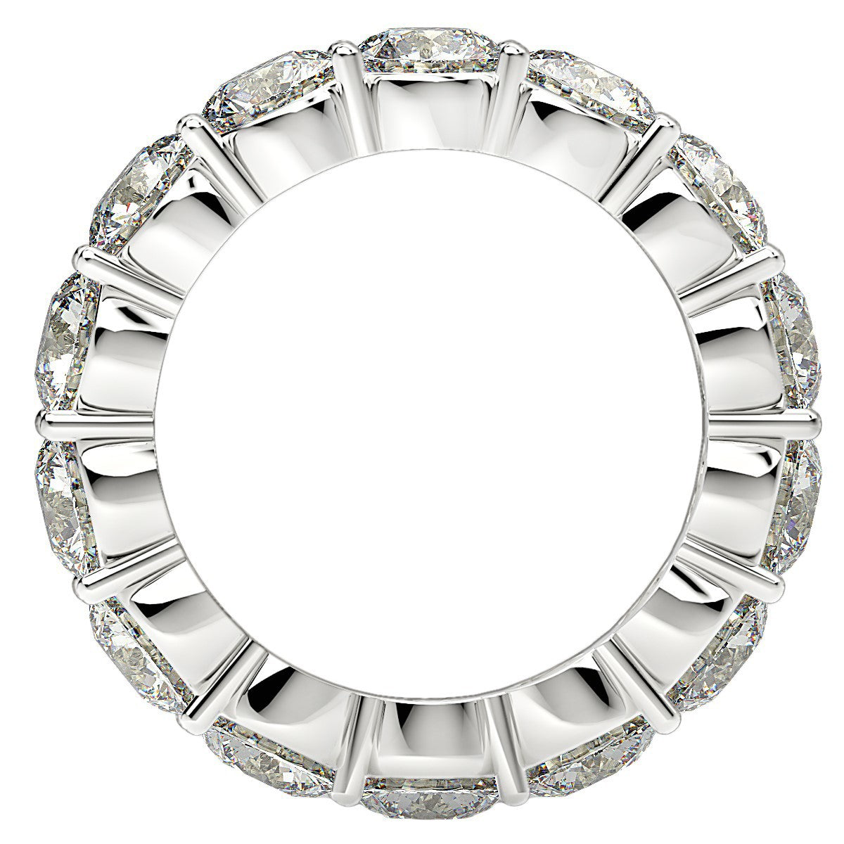 Anillo de eternidad de diamantes redondos cultivados en laboratorio de oro blanco de 14k (6 quilates peso total FG/VS2)