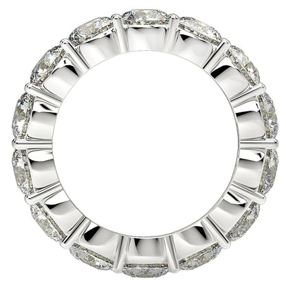 Anillo de eternidad de diamantes redondos cultivados en laboratorio de oro blanco de 14k (6 quilates peso total FG/VS2)
