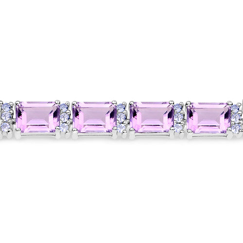 Pulsera de plata esterlina .925 con amatista y tanzanita genuinas de 19.19 quilates