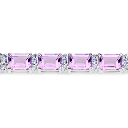 Pulsera de plata esterlina .925 con amatista y tanzanita genuinas de 19.19 quilates