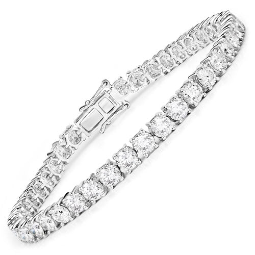 Pulsera de oro blanco de 14 quilates con diamante cultivado en laboratorio de 10,00 quilates
