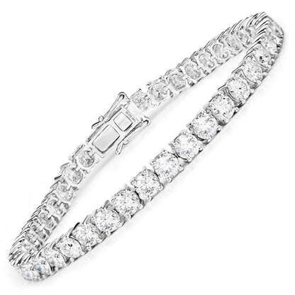 Pulsera de oro blanco de 14 quilates con diamante cultivado en laboratorio de 10,00 quilates