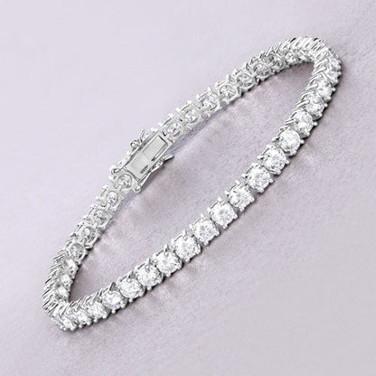 Pulsera de oro blanco de 14 quilates con diamante cultivado en laboratorio de 10,00 quilates