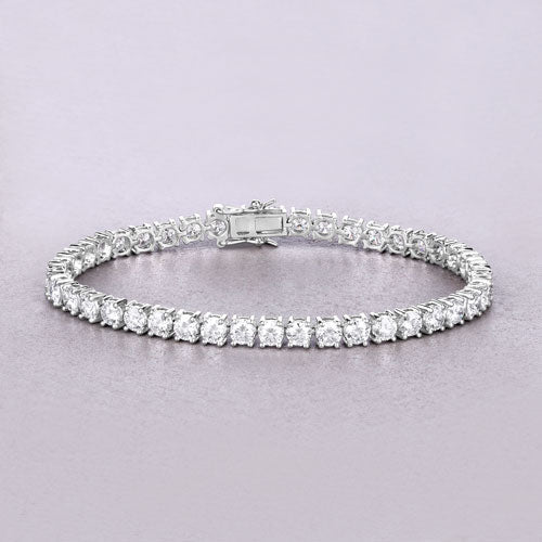 Pulsera de oro blanco de 14 quilates con diamante cultivado en laboratorio de 10,00 quilates