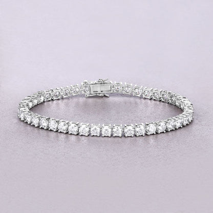 Pulsera de oro blanco de 14 quilates con diamante cultivado en laboratorio de 10,00 quilates