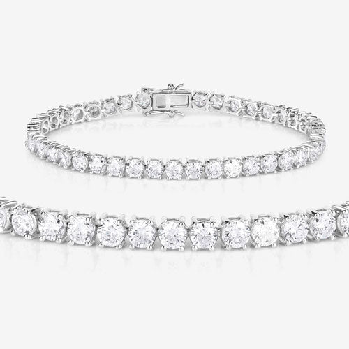 Pulsera de oro blanco de 14 quilates con diamante cultivado en laboratorio de 10,00 quilates
