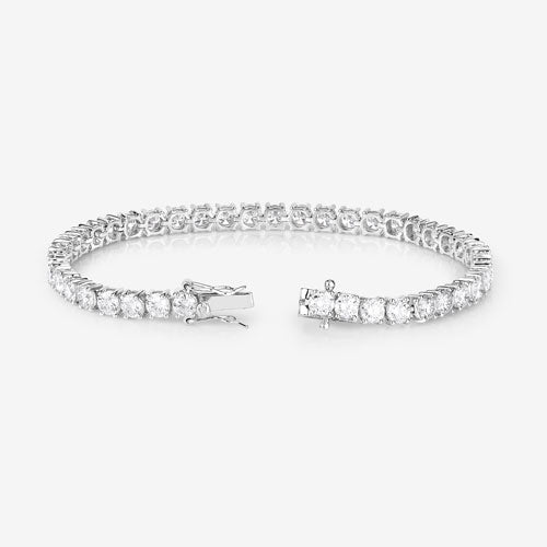 Pulsera de oro blanco de 14 quilates con diamante cultivado en laboratorio de 10,00 quilates
