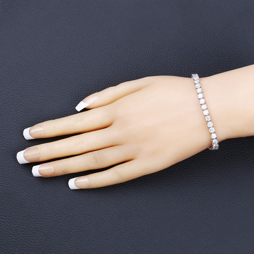 Pulsera de oro blanco de 14 quilates con diamante cultivado en laboratorio de 10,00 quilates