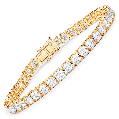 Pulsera de Oro Amarillo de 14K con Diamantes Creados en Laboratorio de 10.00 Quilates