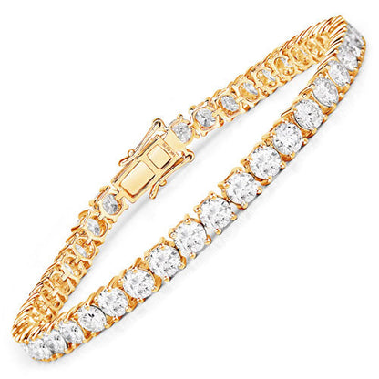 Pulsera de Oro Amarillo de 14K con Diamantes Creados en Laboratorio de 10.00 Quilates