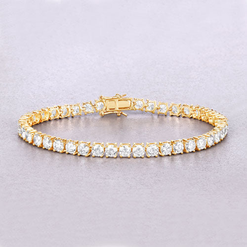 Pulsera de Oro Amarillo de 14K con Diamantes Creados en Laboratorio de 10.00 Quilates