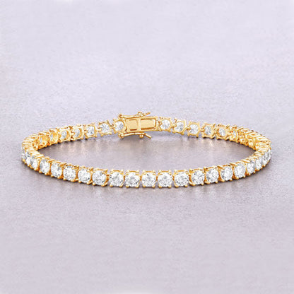 Pulsera de Oro Amarillo de 14K con Diamantes Creados en Laboratorio de 10.00 Quilates