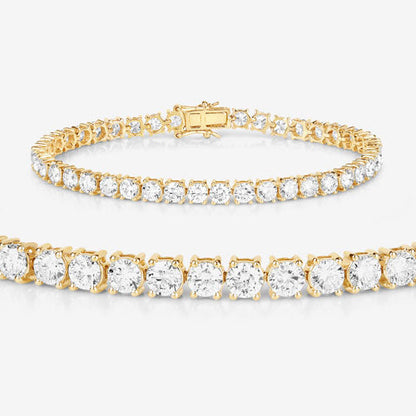 Pulsera de Oro Amarillo de 14K con Diamantes Creados en Laboratorio de 10.00 Quilates