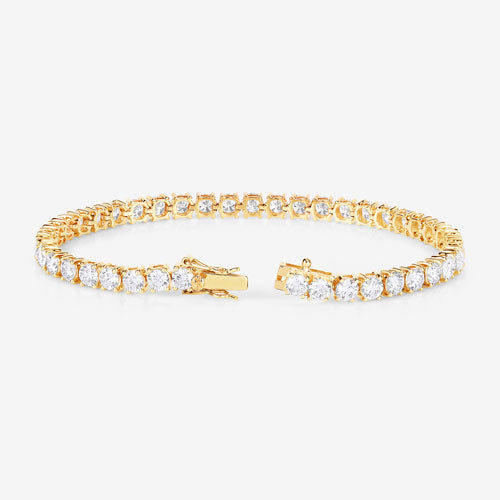 Pulsera de Oro Amarillo de 14K con Diamantes Creados en Laboratorio de 10.00 Quilates