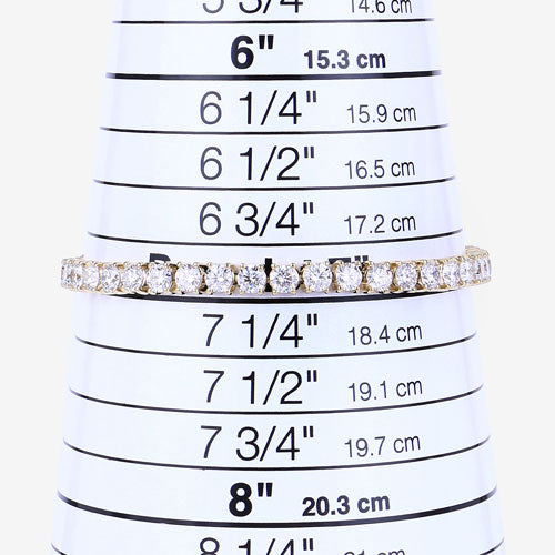 Pulsera de Oro Amarillo de 14K con Diamantes Creados en Laboratorio de 10.00 Quilates