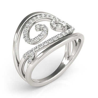 Anillo de diamantes con diseño en espiral en oro blanco de 14k (1/2 cttw)
